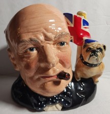 ROYAL DOULTON WINSTON CHURCHILL D6907 LARGE SIZE TOBY JUG 6.5