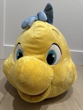Genuine Disney Store Jumbo 24" Flounder Plush Little Mermaid RARE Washed