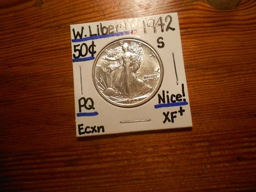 1942S Walking Liberty Silver Half Dollar XF+ BLAZER!!!! PQ!!!! SWEET!!!!