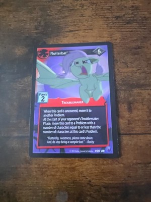 Enterplay My Little Pony CCG Flutterbat #00 UR Holo Troublemaker Card 2014