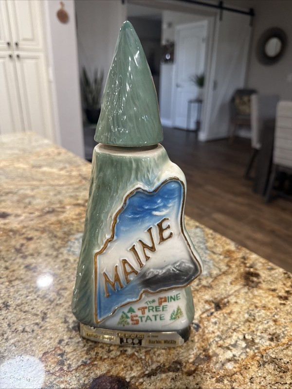 Vintage Jim Beam Maine 150th Celebration Whiskey Bottle /1820- 1970 Decanter