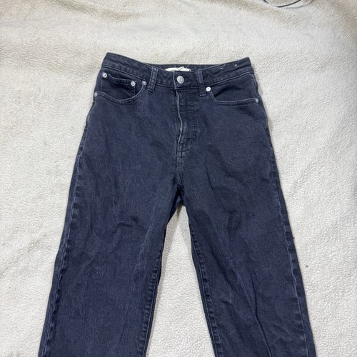Madewell Jeans Womens 26 Curvy 90s Straight Black Denim High Rise Cotton 24x29 - Imagen 2 de 14