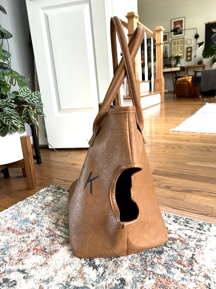 Moda Cartera para Perros Porta Mascotas Bolso de Cuero para Perros Pequeños Gatos Cachorro, Portátil Foto 4 de 4