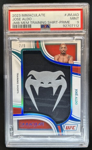 2023 Immaculate UFC Jose Aldo Jumbo Training Shorts Relic Prime #/9 PSA 9