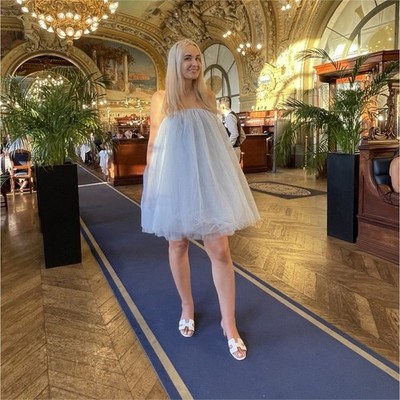 Ultra rare H&M Conscious collection tulle dress size L worn once