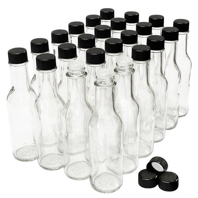 Hot Sauce Bottles, 5 Oz - 24 Pack