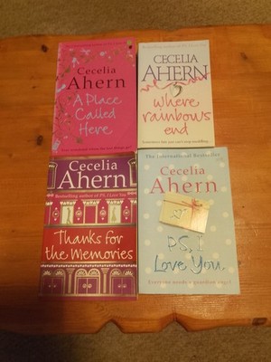 4 CECELIA AHERN BOOKS BUNDLE-WHERE RAINBOWS END,PS I LOVE YOU,THANKS 4 MEMORIES+