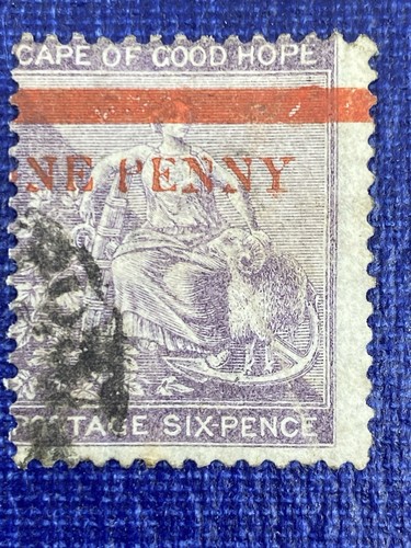 1868-74 Cape Good Hope, SC# 21, Overprint Error, Watermark 1. - Afbeelding 1 van 2