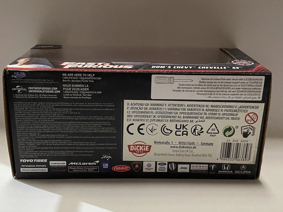 1:24 Fast & Furious Dom's chevy Chevelle SS Jada Toys diecast modelcar - Image 2 of 3