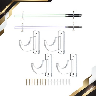 2Set Acrylic Sword Wall Mount Holder Clear