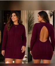 ✨ Bold Elements NWT XL Cable Knit Open-Back Sweater Dress ✨🔥
