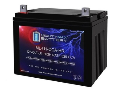 Mighty Max Battery ML-U1-CCAHR -12 Volt, 320 CCA, Nut and Bolt (NB) Terminal, Re