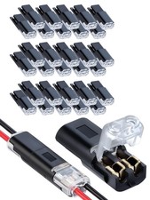 30 PCS Double-Wire Plug-in Connector, 2-Pin Low Voltage Wire Connectors with ...
