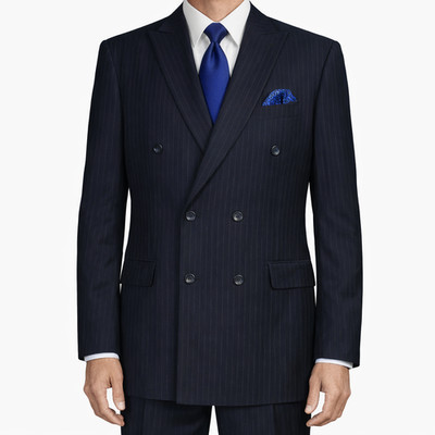 Men's Double Breasted Suit Tone on Tone Striped tone on Stripes, Double Vents