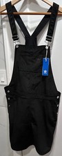 Adidas Originals Black Corduroy Dungaree Dress Women's Size Large Rare New
