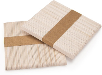 WISYOK 100 Stück Eisstiele Holz, Eisstäbchen Holzstäbchen, Holzstäbchen Zum Bast