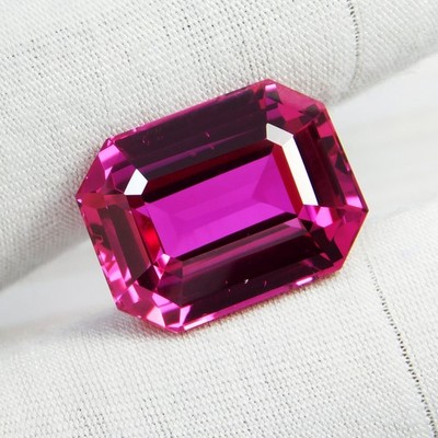 Natural Flawless Rose Red Ruby 26.30 Ct Emerald CERTIFIED Rare Loose Gemstone