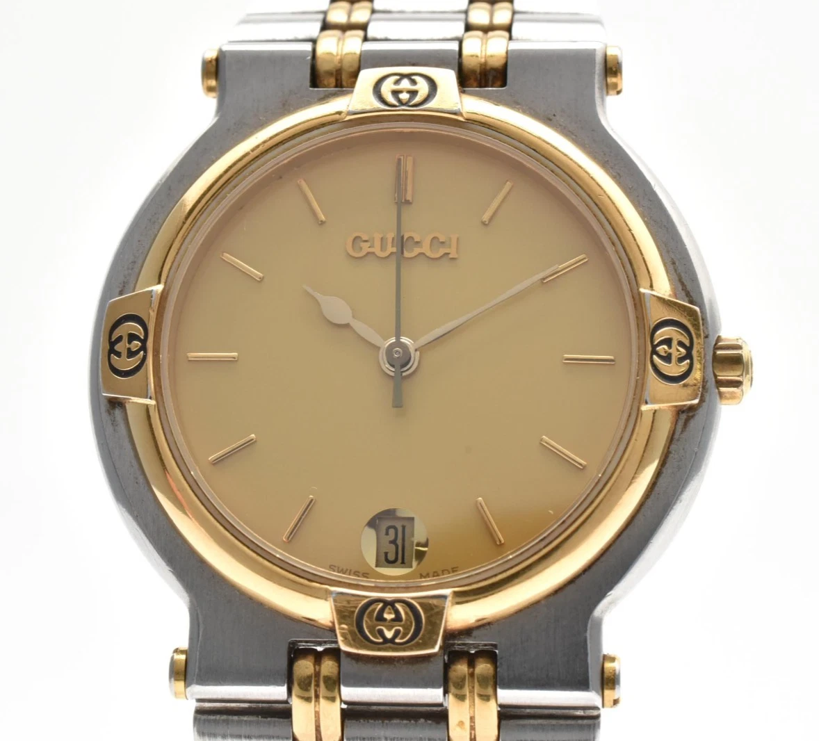 1059 新品電池 GUCCI 9000M デイト 腕時計 コンビ ヴィンテージ Gucci 9000M Wristwatches for sale | eBay