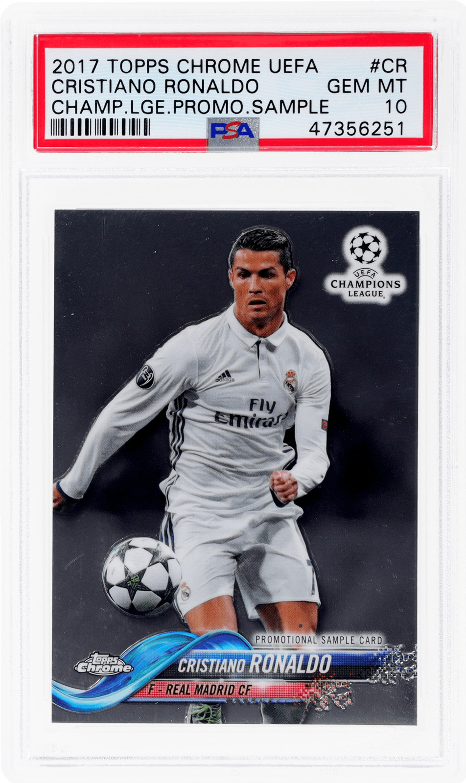 2017 Topps Chrome UCL Cristiano Ronaldo Promo Sample #LGCR PSA 10