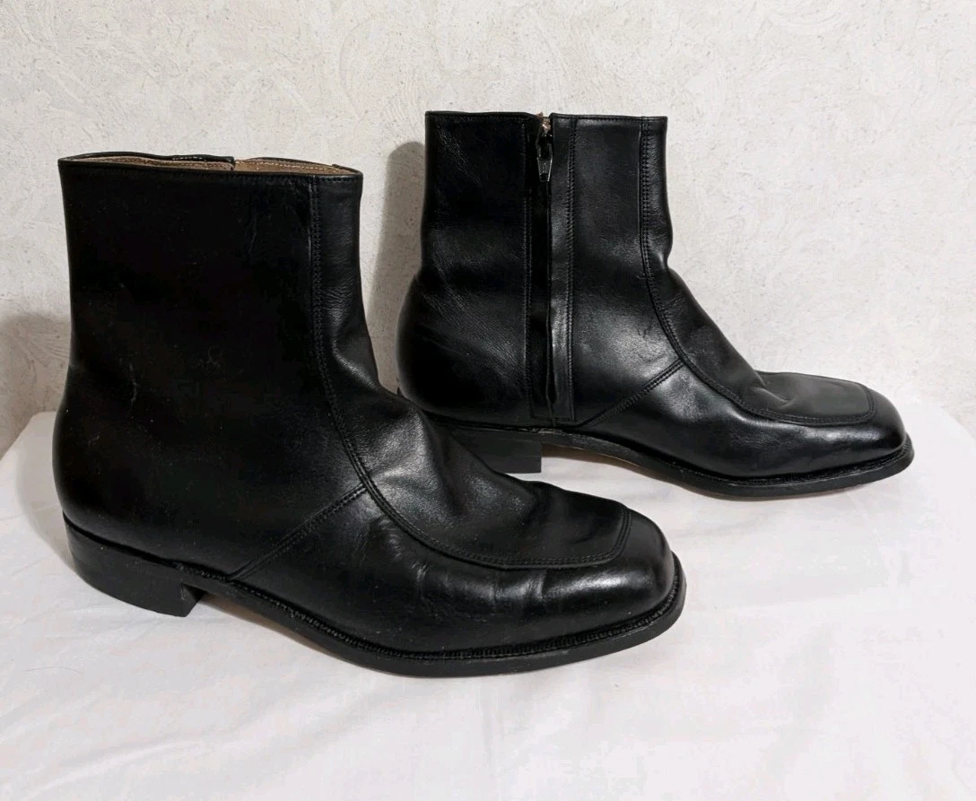 Black Vintage Boots Men display picture 3