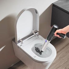 Electric Toilet Plunger with 3 Nozzles - 1500mAh Cordless Drain Cleaner Tool