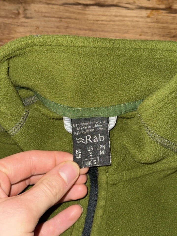 Rab Fleece Mens S Green Micro Pull On 1/2 Zip Sweater Outdoor Hiking Mid Layer - Image 4 of 4