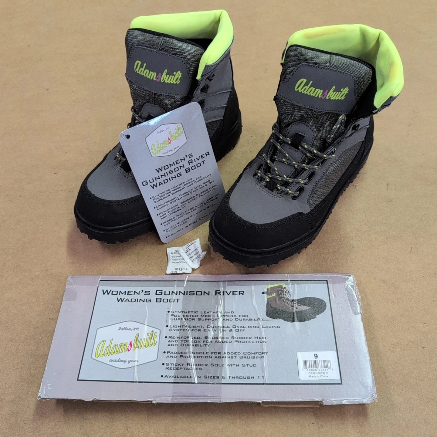 Adamsbuilt Gunnison River Wading Boot - Womens Size 9 Rubber Sole - FREE SHIP