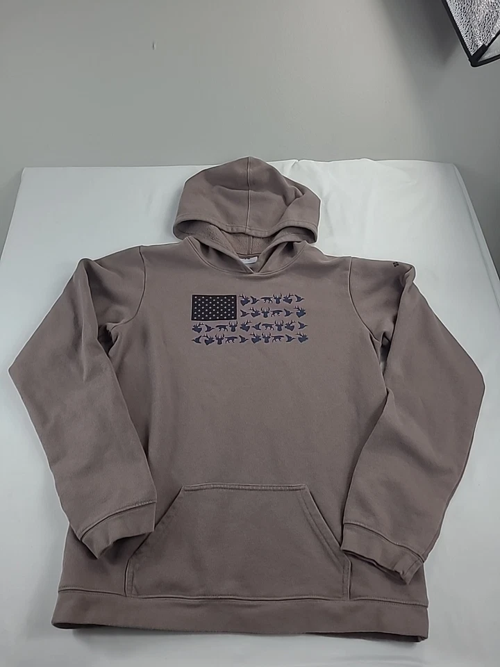 Sudadera con capucha Columbia PHG para niños Bandera de EE. UU. Caza Marrón Azul talla XL (18/20) Foto 3 de 4