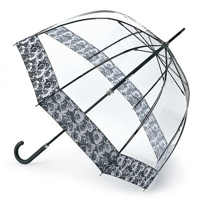 Fulton Birdcage 2 Luxury Rose Pattern Umbrella, 88 cm, Black, Black,...