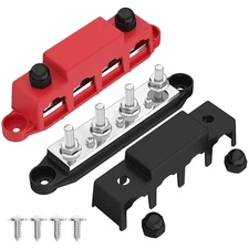 Versatile 12V Marine Bus Bar 250A - 4 Stud Terminal for Safe Wiring Solutions