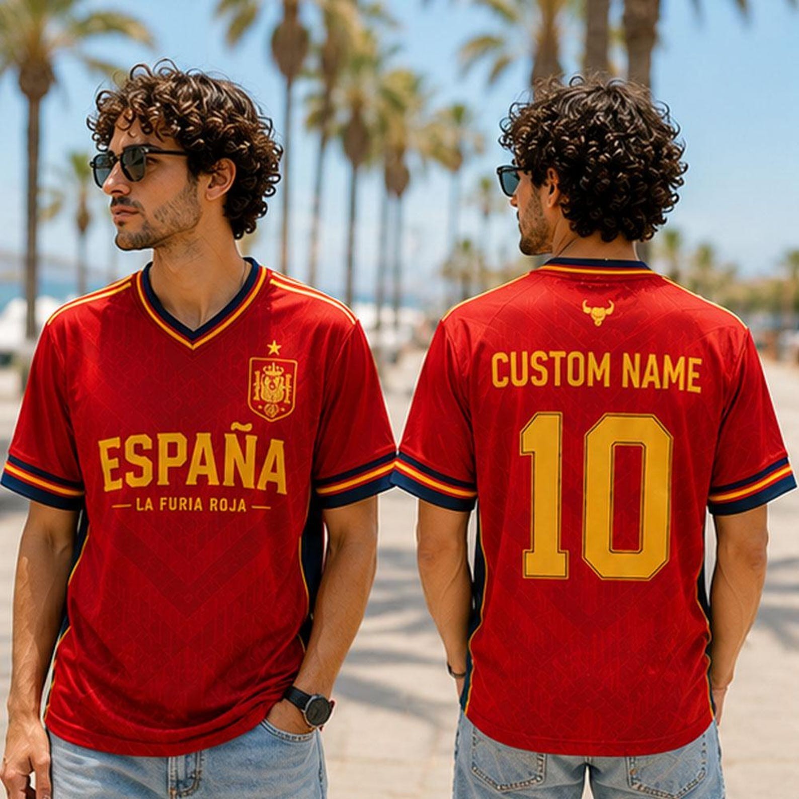 Camiseta Torneo de Fútbol España 2026 Personalizada, Camiseta Malla Fútbol España Personalizada