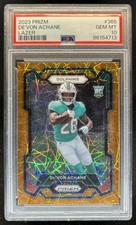 2023 Panini Prizm De'Von Achane RC Lazer Rookie #365 Dolphins PSA 10 GEM MINT