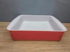 Vtg Pyrex Flamingo Pink 222   Square 8 Inch Casserole Baking Dish AS IS