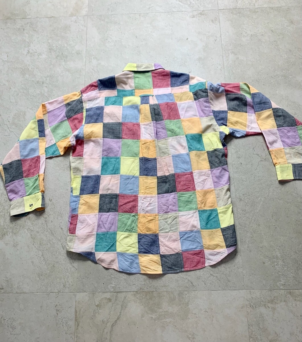 Vintage 1990's Orvis Patchwork Cotton Button Up Shirt Mens