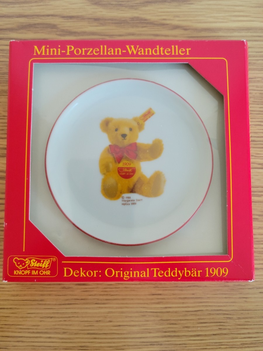 Mini Porzellan-Wandteller Teddybar plate- 4 