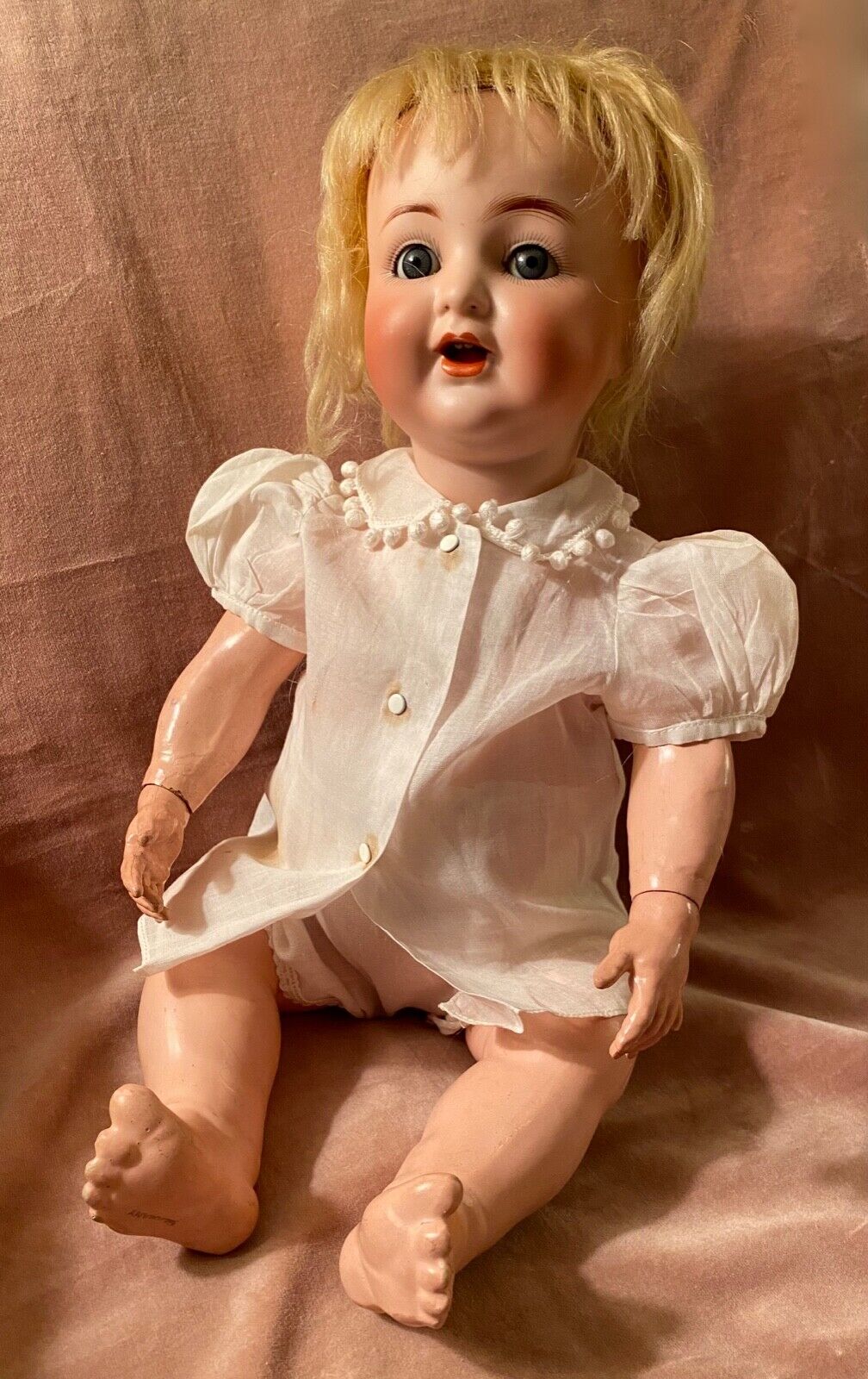 Antique Alt Beck & Gottschalck Baby Bisque Doll 1361 40 Open Mouth 2 Teeth