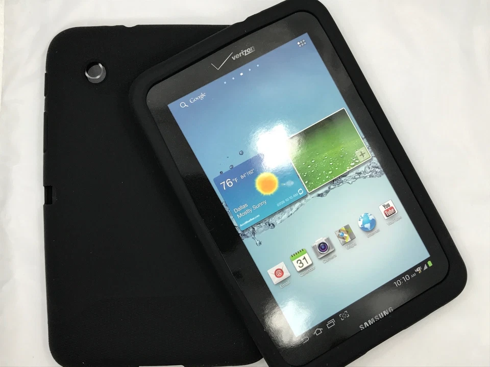 Verizon OEM Silicone Cover Slim Protective for Samsung Galaxy Tab 2 7.0 - Black - Image 2 of 3