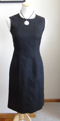 TALBOTS BLACK IRISH LINEN SHEATH - Size Petite 4