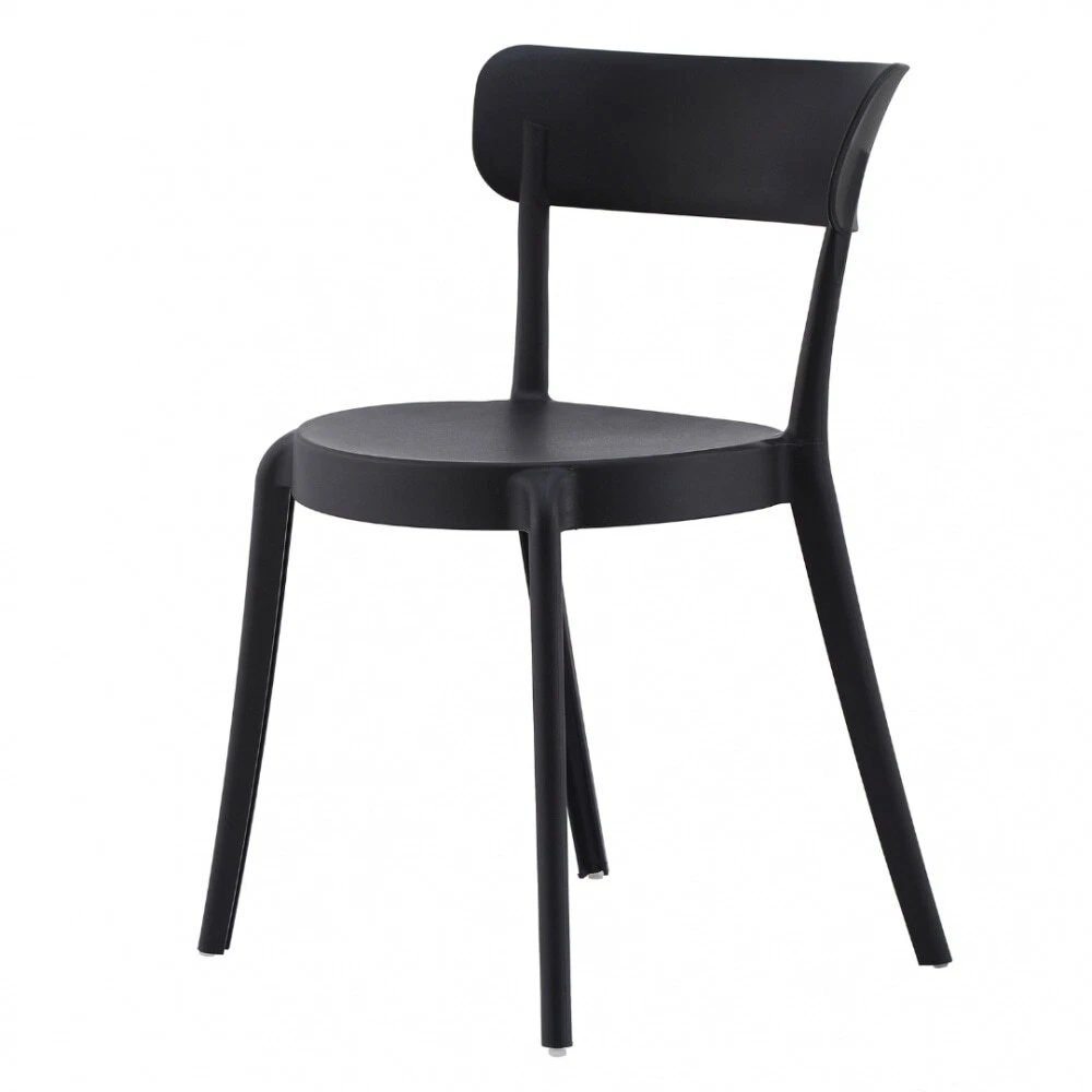 Black plastic 2024 dining chair