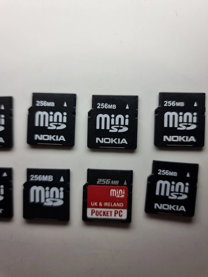 Job Lot 10 x MiniSD Memory Card for Nokia Mini SD 256mb rare  - Image 2 of 2