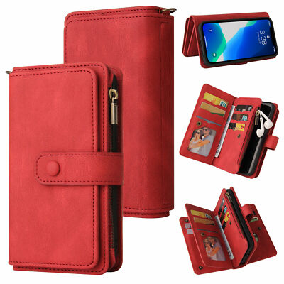 Leather 15 Cards Wallet Phone Case for Xiaomi 17 15 14 12T 13 12 11 POCO M7 F6