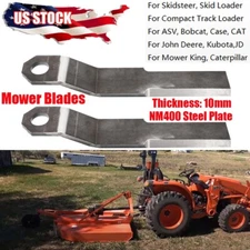 2x NM400 Steel Mower Blades Rotary Grass Cutter Blades For Mower King Skidsteer