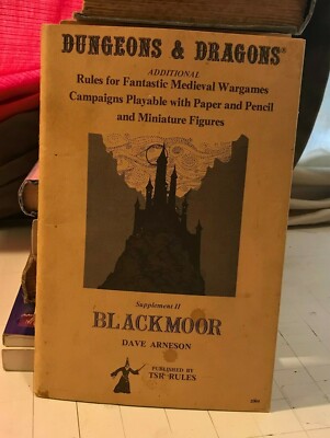 BLACKMOOR DUNGEONS & DRAGONS SUPPLEMENT II 2 DAVE ARNESON TSR WIZARD D&D 9th prt