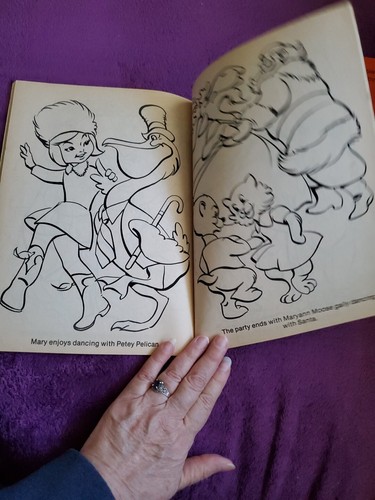 Vintage Children's Christmas Book Lot-Color Book & The Night Before Christmas - Foto 13 di 16