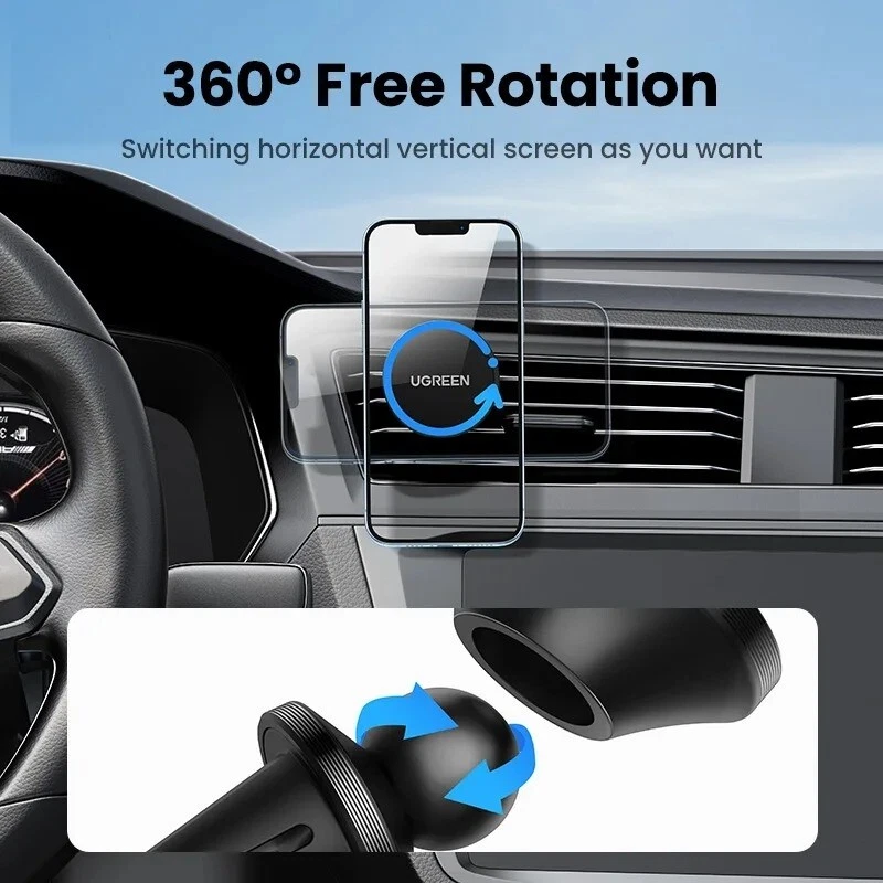 UGREEN Magnetic Car Phone Holder Dashboard Air Vent Stand For iPhone Samsung - Image 4 of 4