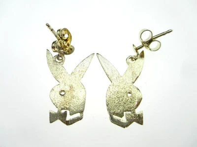 Designer Playboy Bunny Ohrringe 925 Sterling Silber Ohrstecker earrings silver - Bild 1 von 4