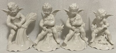 Dresden Original Angels 4 Seasons Cherubs Germany Porcelain Figurine Set 5  - 6 