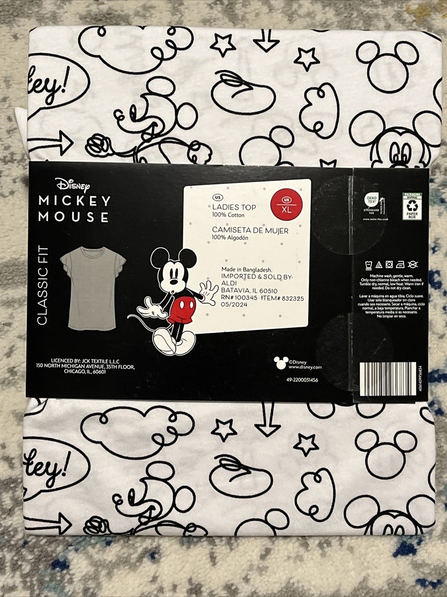 色々② 😮 NEW Mickey Mouse Disney Ladies Shirt Size XL Black White 100