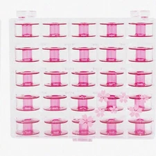 Cherry Blossom Pink Sewing Bobbins - 25 Count