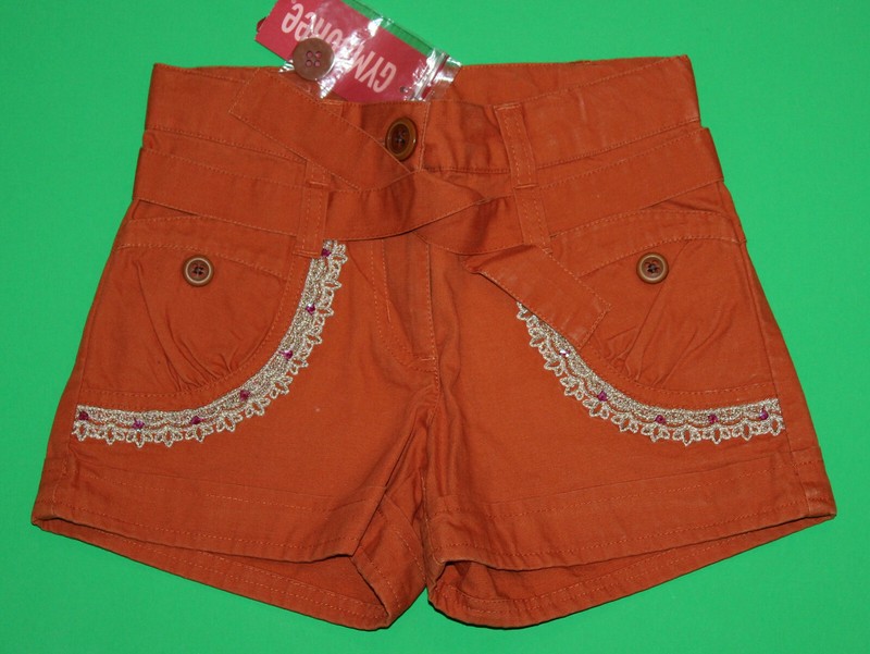 4 NWT Gymboree SAVANNA SUNSET Safari Orange Belted Rolled Cuff SHORTS Girls